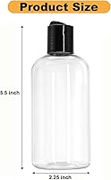 Vista 2 de Bekith 16 Pack 8oz Clear Plastic Empty Bottles with Disc Top Caps, Refillable Travel Containers for Shampoo, Lotions, Liquid Body Soap, Creams