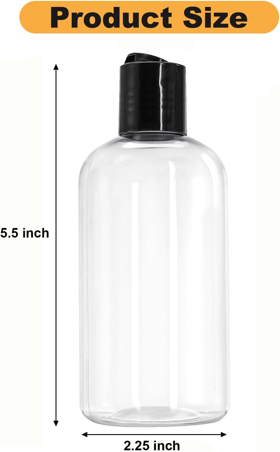 Bekith 16 Pack 8oz Plastic Squeeze Bottles with Disc Cap, Clear Travel Containers For Shampoo, Lotions, Liquid Body Soap, Creams
