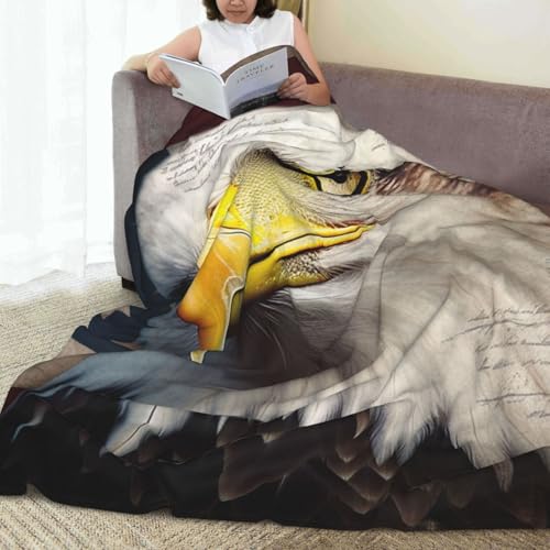 Couverture aigle pour canapé en flanelle de microfibre douce 152x127 cm - 8