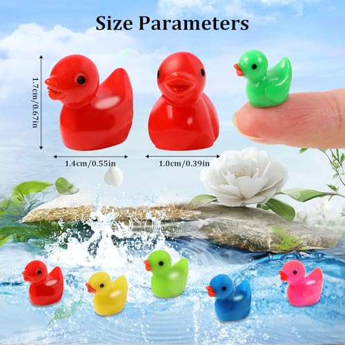 ONBAGLST 120 Stück Mini Enten, kleine Enten Figuren, Entendekoration für Miniaturlandschaften, Gärten, Bastelarbeiten, Home-Pranks, Spiele, Geschenke, Partygeschenke, Spielzeuge