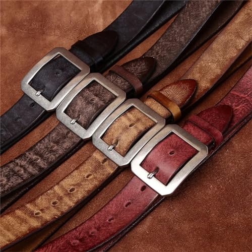 3.8CM Thick Cowhide Real Genuine Leather Belts For Men Strap Stainless Steel Buckle Vintage Jeans Belts4
