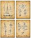 Original Sailing Patent Art Prints - Set of Four Photos (8x10) Unframed - Makes a Great Gift Under $20 for Sailors, Boat Owners or Beach House Decor