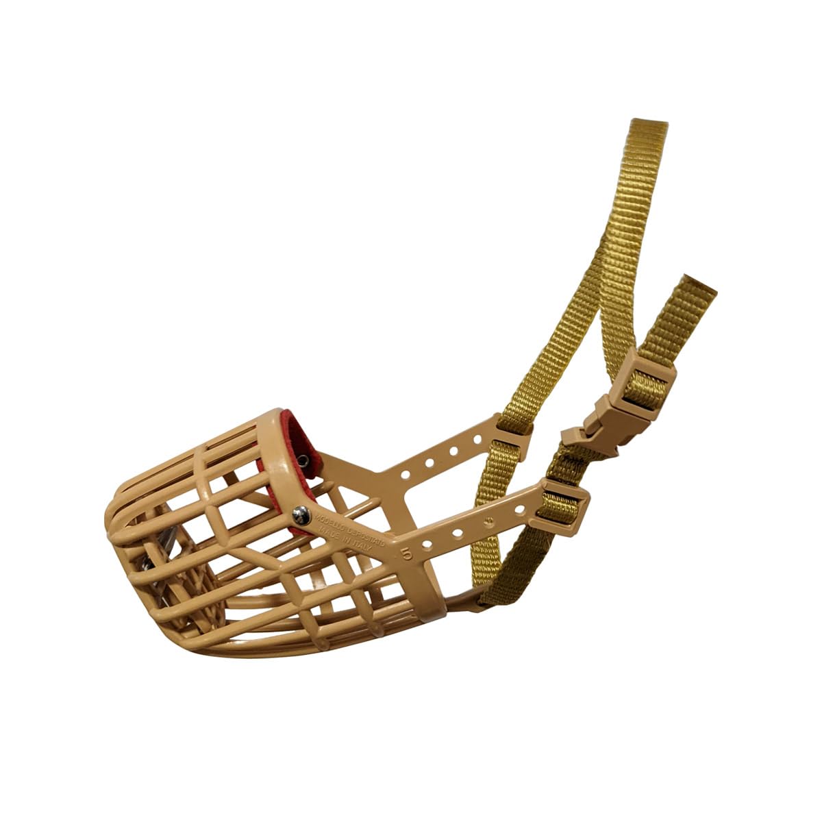 Dog Fever Plastic Dog Muzzle with Nylon Strap, Size 6, Brown