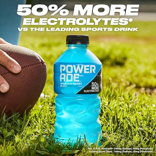 POWERADE Electrolyte Enhanced Zero Sugar Mixed Berry Sports Drink, 20 Ounce (Pack of 24)