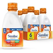 تركيبة الرضع الحساسة Similac ، للنعاس والغاز بسبب حساسية اللاكتوز ، تركيبة الأطفال الجاهزة ، زجاجة 32 أونصة ، عبوة من 6