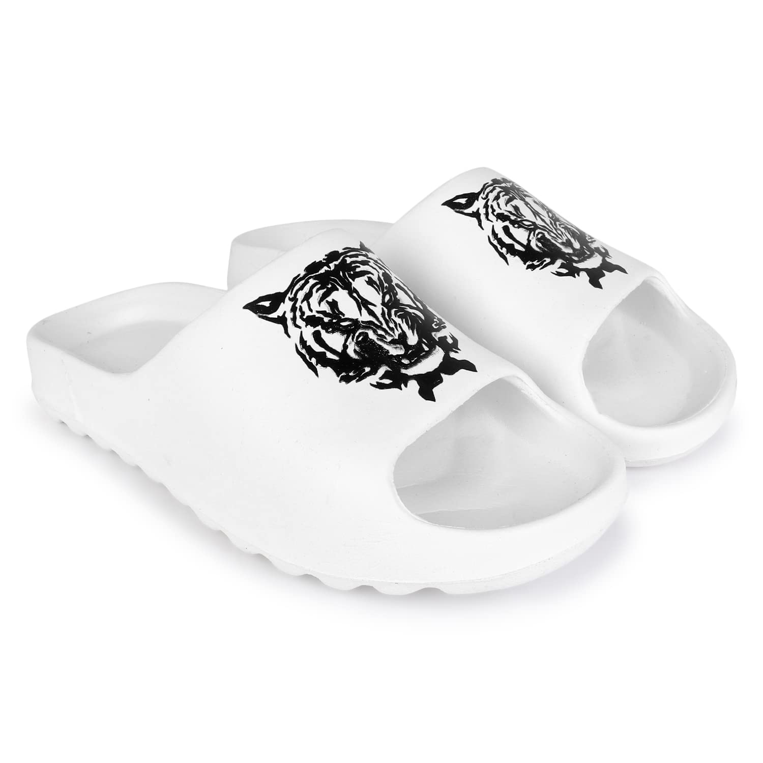 Pampy Angel Zig Zag Tigerr Mens Flip Flops Slides Back Open Household Comfortable Slippers White,9 (UK/India) (B0BZDQYTGD) Amazon Price History, Amazon Price Tracker