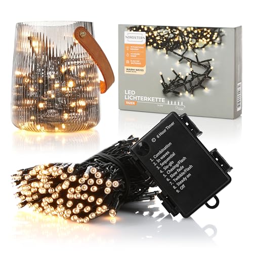 Nordstern LED Lichterkette Warmweiß 192 LEDs - Beleuchtung für Innen...