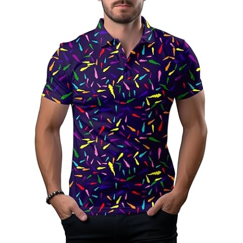 Men's Funny Golf Shirts Hawaiian Golf Short Sleeve Dry Fit Shirts Funny Beach Summer Clothing for Men Cover