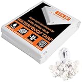 Thanaddo Heavy Duty Tarp 11x20 Ft Tarpaulin with 48 Free Ball Bungee Cords 8 Oz Per Square Yard Sunshades Depot 16 Mil Thick Cover Waterproof Canopy Tent Multi-Purpose Shelter with Grommets