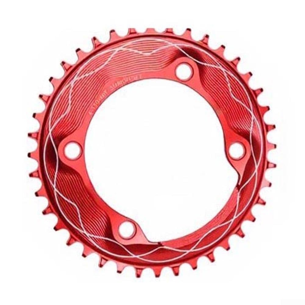 Belnotelt Narrow Wide Chainring 110BCD 4 Bolt with 3mm Offset, CNC Aluminum Alloy Bike Chainring for Road for gravel MTB, Anti-Drop Teeth Design, Black Red Purple Pink(42T red)