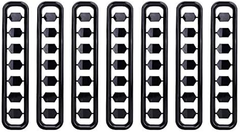 Aochuang 7pcs Gloss Black Honeycomb type Front Grille Cover Insert Mesh Grill Shell For Jeep Wrangler TJ 1997-2006