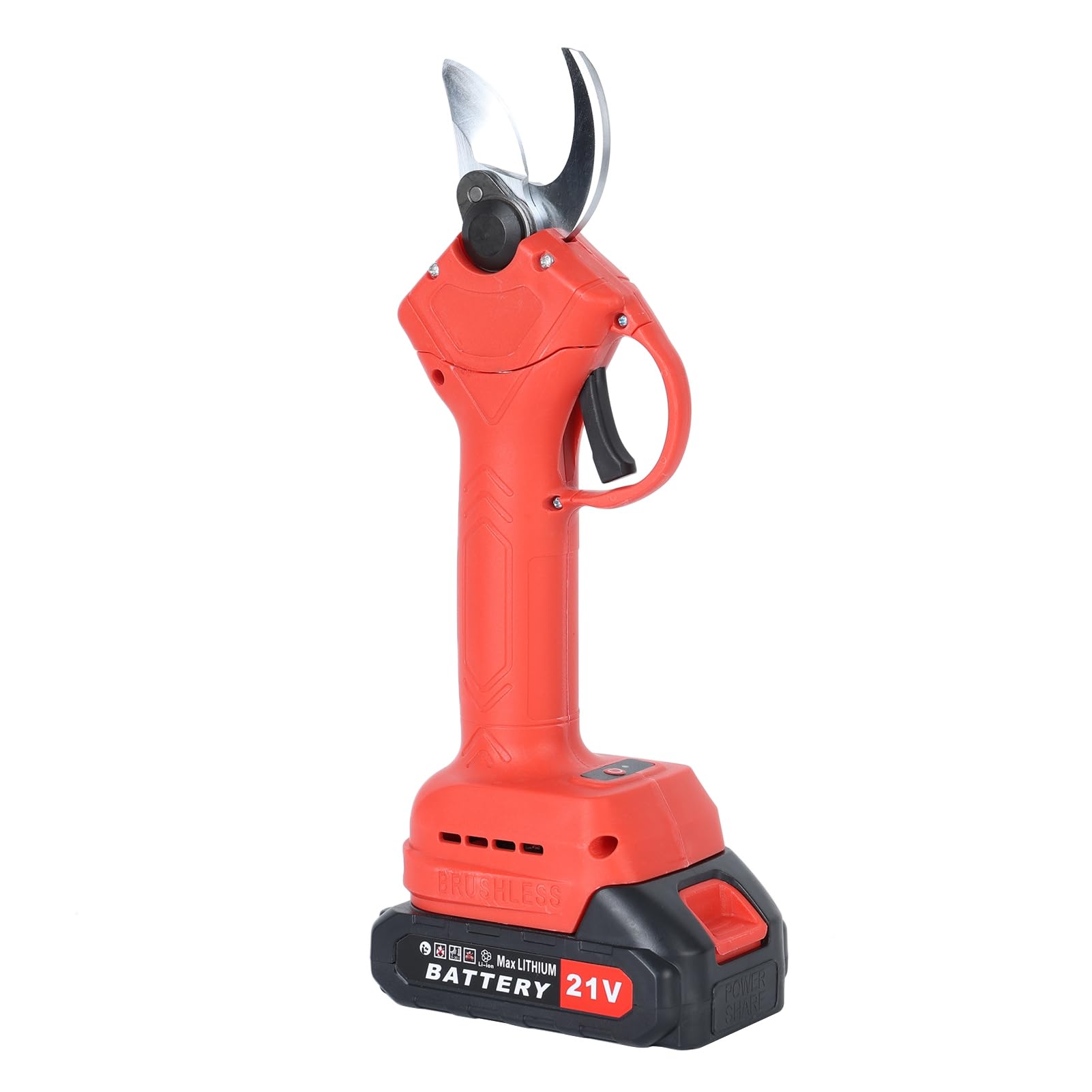 ohfruit Troncarami elettrico professionale senza fili, alimentato a batteria, potatore elettrico elettrico con diametro di taglio da 1 pollice e 2 batterie ricaricabili rosso