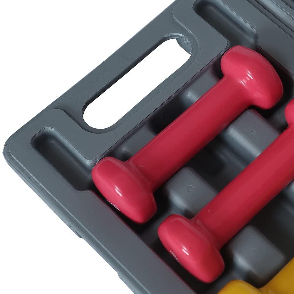 Set 8 Manubri BAKAJI Con Valigetta - 0.5kg, 1kg, 1.5kg, 2kg, Rivestimento Gomma Antiscivolo - Foto 2