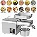 Automatic Oil Press 610W Commercial Home Automatic Oil Extractor Presser Upgraded 304 Stainless Steel High Output Oil Pumping Machine for Nuts Seeds Avocado Coconut Castor Peanut,110V
