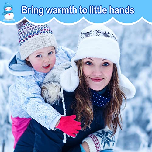 Handepo 50 Pairs Kids Winter Gloves Bulk Stretchy Full Finger Knitted Gloves Winter Warm for Boys Girls3