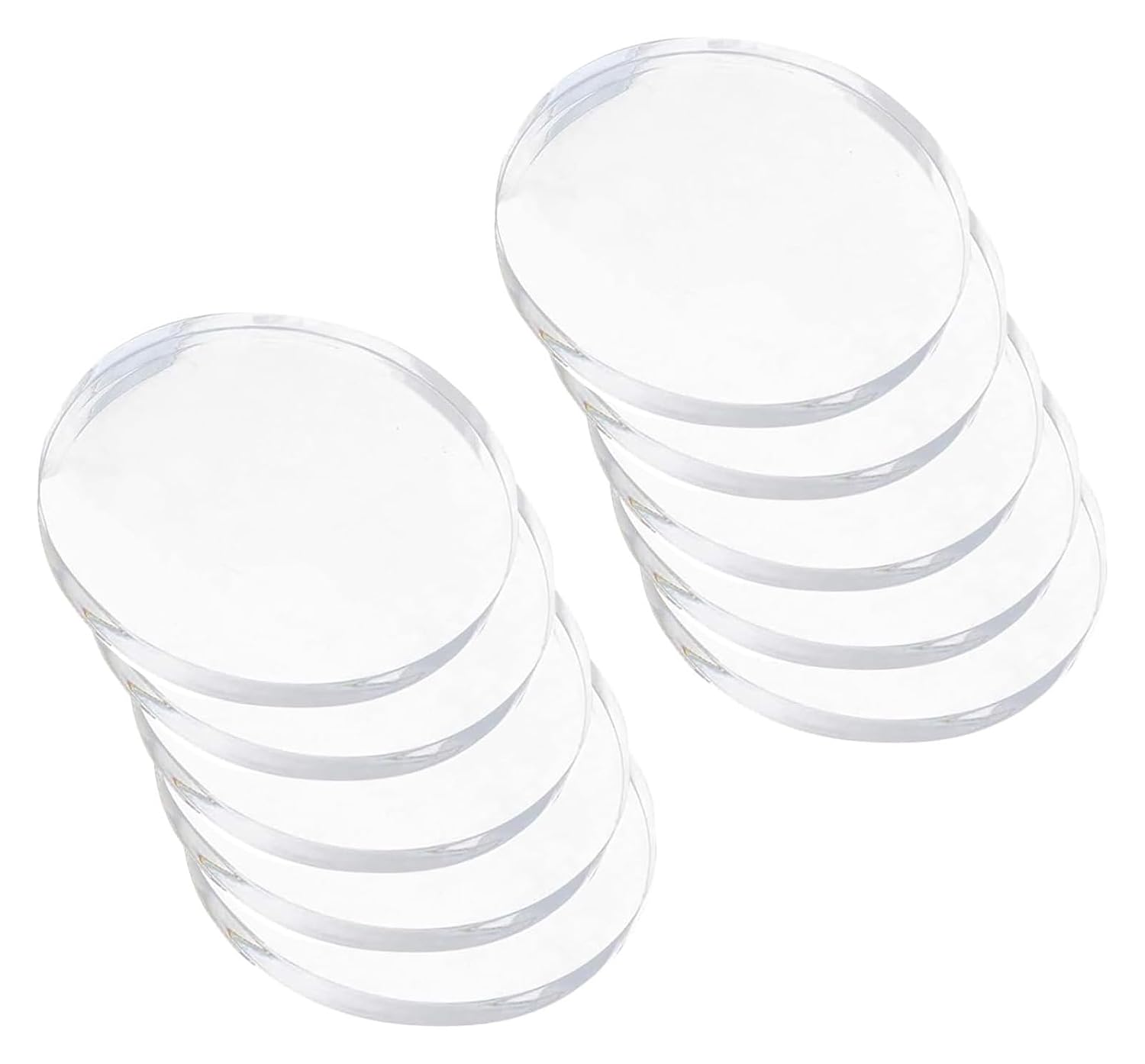10 Pieces Clear Round Acrylic Disc Panel Thickness 10Mm, Diameter 20-60Mm Suitable for DIY Crafts And Home Decoration, 30mm(Diameter 50mm)