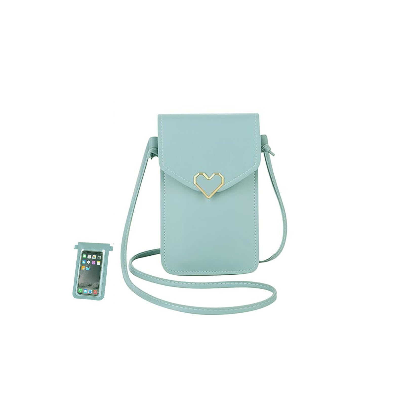 Benepoint Crossbody Bags for Women, Leather Phone Purses Crossbody Purse Cell Phone Purse with Clear Touch Screen Window