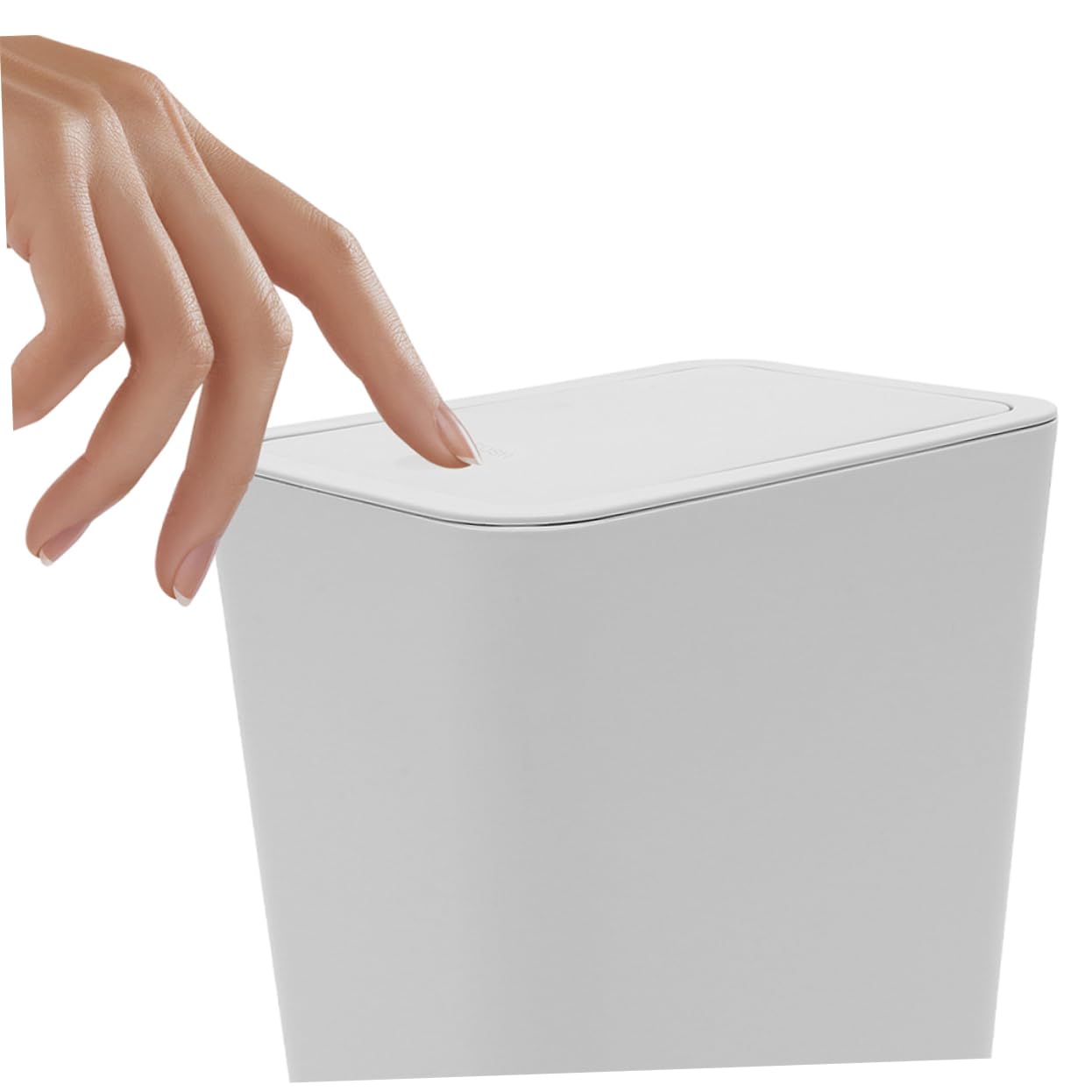 DECHOUS Pattumiera Con Coperchio Pressione Cestino Piccolo in Resistente e Pratico Per Cucina Bagno e Camera Da Letto