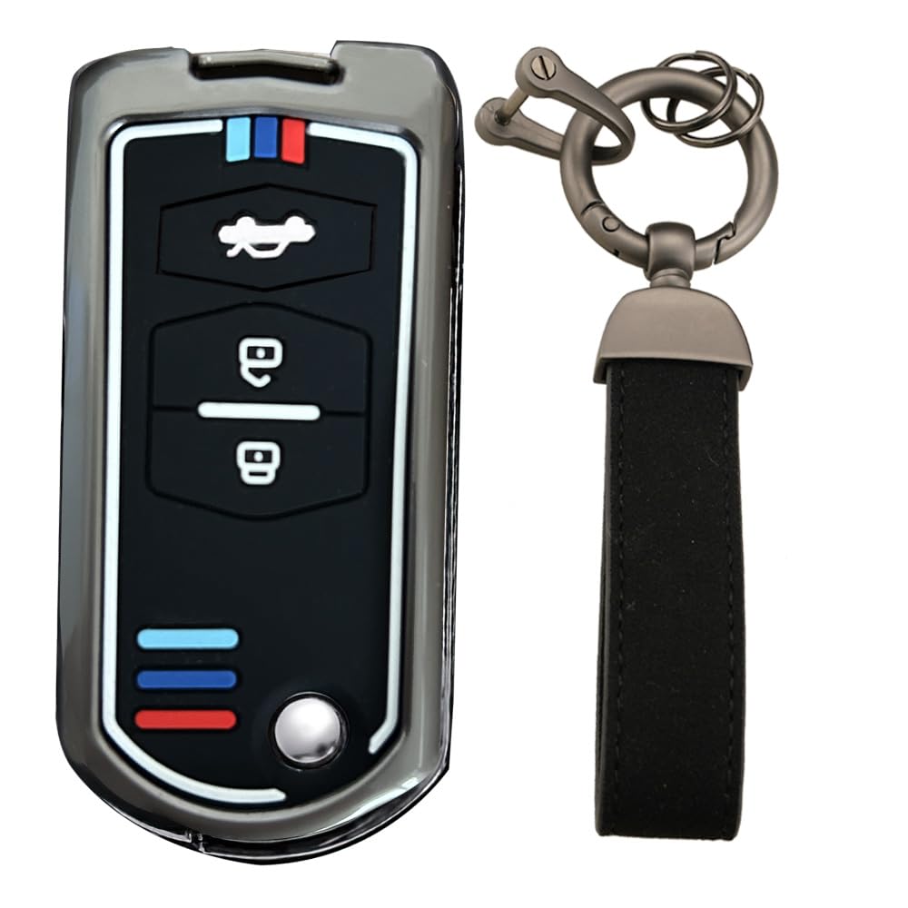 KUNIO Zinc Alloy Car Key Fob Cover Case Fit for Mazda 2 3 5 6 CX-5 CX-7 CX-9 MX5 Key Protective Cover Keychain Key Holder