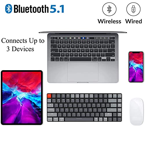 Image of Keychron K3 Version 2, 75% Layout 84 Keys Ultra-Slim Wireless Bluetooth /USB Wired Mechanical Keyboard with RGB Backlit, Hot-Swappable Low-Profile Keychron Optical Red Switch for Mac Windows