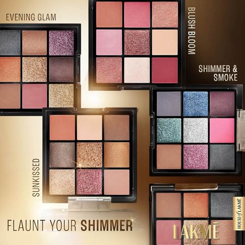 Image of LAKME 9 in 1 Eyeshadow Powder EveningGlam 11.7g - Matte, Shimmer and Metallic (Pack of 2)