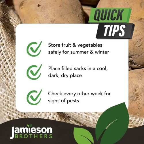 Hessian Sack Potato Storage Bag 84x50cm - 5 pack - Holds upto 25kg - Ideal for Storing Potatoes, Vegetables and Other Root Crops  Great for Farmers & Allotment Growers