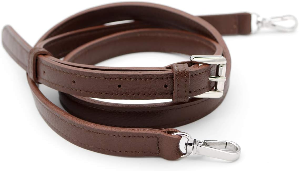 CRAFTMEMORE Bag Handle Replacement Adjustable Purse Straps, Genuine Leather Shoulder Strap for Bag Briefcase GL013