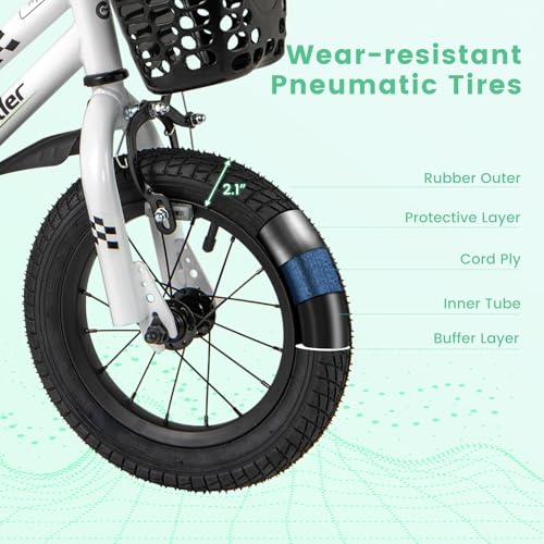 Image of BABY JOY Kids Bike, 12 14 16 18 Inch Boys Girls Bike for 3-8 Years w /Training Wheels, 20 Inch Children Bicycle for 8+ Teens w /Kickstand, Handbrake, Coaster Brake & Removable Basket, Sporty Bicycle