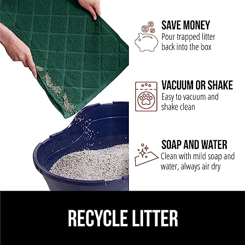 Image of Gorilla Grip Durable Multiple Cat Litter Mat (47x35), XL Jumbo, No Phthalate, Water Resistant, Traps Litter from Box and Cats, Scatter Control, Mats Soft on Kitty Paws (Hunter Green)