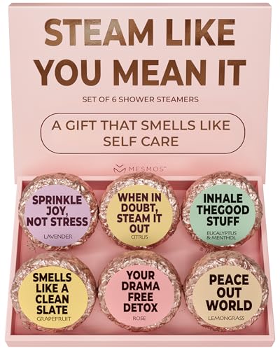 MESMOS 6 Assorted Shower Steamers Aromatherapy, Self Care Gifts for Women, Stress Relief Relaxation Spa Gifts, Spa Day Essentials Accessories, Self Care Set, Aromatherapy Shower Steamer for Women