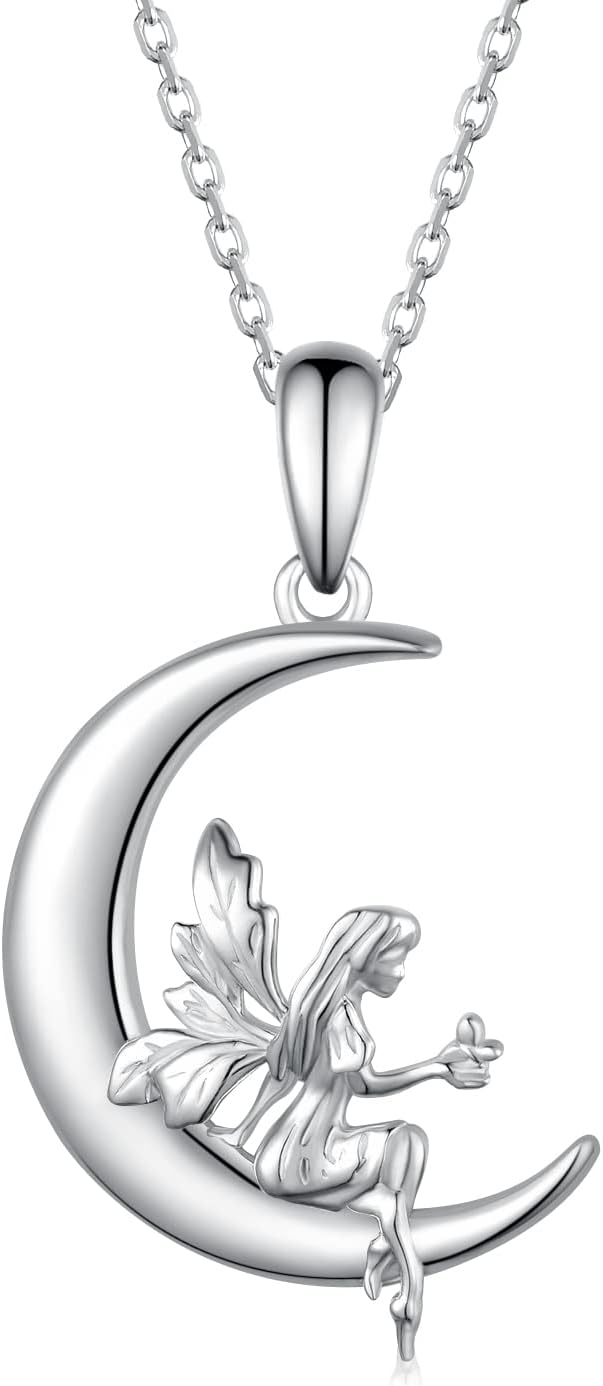 Highland Cow/Unicorn/Turtle/Moon Fairy/Axolotl/Owl/Mermaid/Cat/Cat and Girl/Frog/Wolf Necklace 925 Sterling Silver Animal Necklace Animal Jewelry Gifts for Women