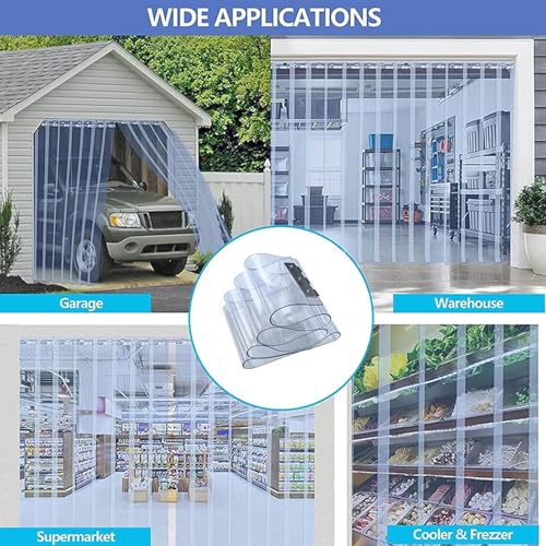 Rideau de porte PVC transparent de supermarché isolant et protecteur - 5