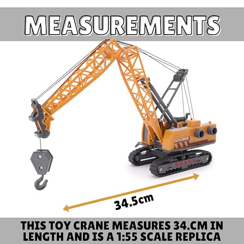 Toyland® LKW-Transporter mit Kran – Spielfahrzeug mit realistischen beweglichen Teilen – Konstruktionsspielzeug für Kinder – Maßstab 1:55