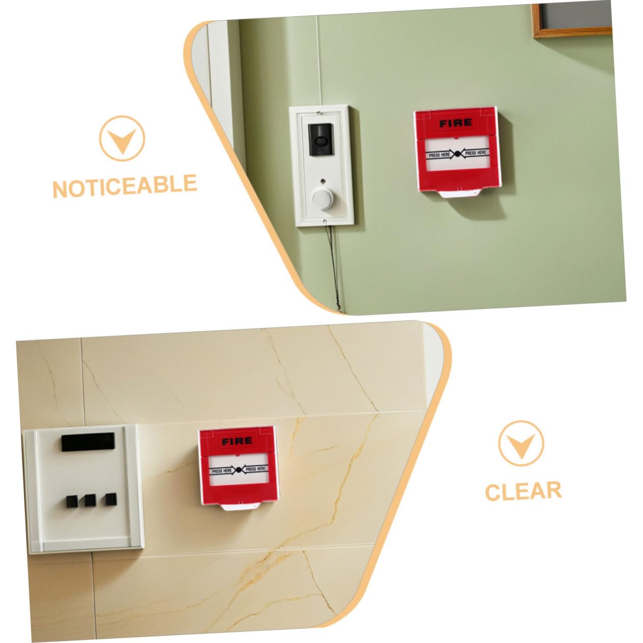 Gatuida Botón De Alarma contra Incendios Manual Rojo Reiniciable, Interruptor De Llamada De Emergencia para Hogar Oficina, 2 Unidades, Activación Rápida, Seguridad contra Incendios