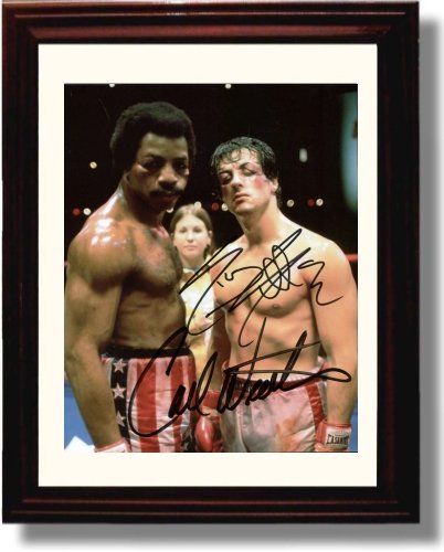 Framed Slyvester Stallone and Carl Weathers Autograph Replica Print - Rocky (Portrait)