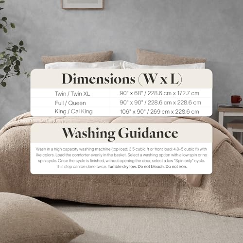 Sunday Citizen Snug Comforter King Size – Fluffy Plush Luxury, Reversible Cozy & Cooling Soft Thick King Comforter with Recycled Fill, Machine Washable (Biscotti) by Sunday Citizen - Used condition - Image 5