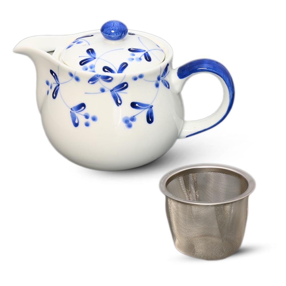 Amazon | 暮らしの彩り 急須 小花唐草 ポット 茶カゴ付 530ml 日本製