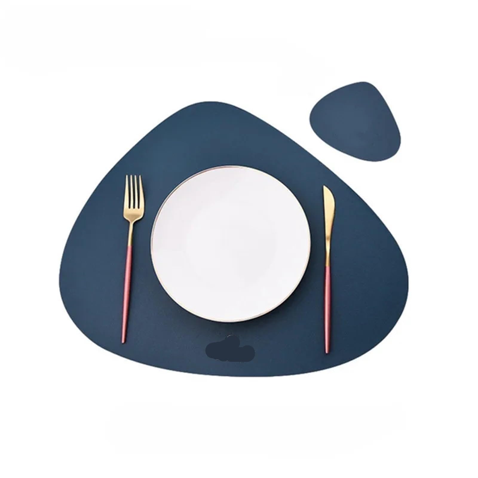 place mats for table Triangle Placemat and Coaster Sets Luxury Table Pad Place Mat Tableware Cafe Food for Kitchen Restaurant Dining Table(Blue,1set)