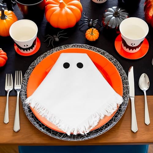 Servilletas de Tela Halloween Fantasma Blanco 18x18 Pz4 miniatura 6
