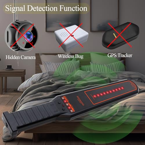 KAXYUYA Camera Finder, Hidden Camera Detector, GPS Tracker Signal Scanner Listening Device RF Bug Detector Professional Multi-Function for Car, Hotel, Meeting — view 2