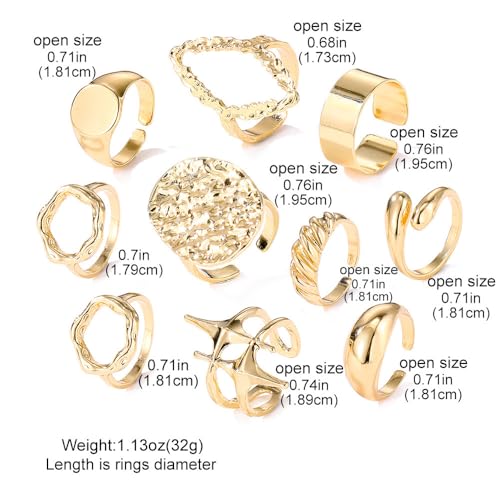 Image of Shining Diva Fashion Stylish Trendy Finger Rings Set for Women & Girls | Chunky Minimal Statement Ring Combos Modern Elegant Jewellery Collection