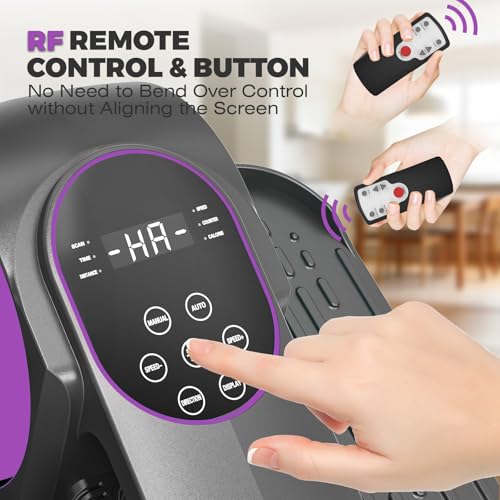 Image of Under Desk Elliptical Machine, 12 Speeds Leg Exerciser as Seen on TV with RF Remote Control for Seniors, Auto & HR Mode Quiet Portable Seated Pedal Exerciser for Home and Office