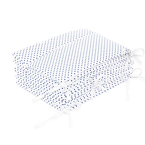 Amilian® Bettumrandung Nest Kopfschutz Nestchen 420x30cm, 360x30cm, 180x30 cm Bettnestchen Baby Kantenschutz Bettausstattung Pünktchen weiß (420x30cm)
