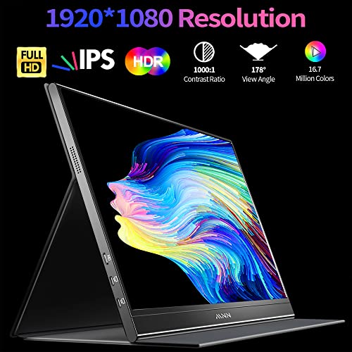 Mnn B0B9NNWXVP Portable Monitor 15.6Inch Fhd 1080P Usb C Hdmi Gaming Ultra-Slim Ips Display W/Smart Cover & Speakers,Hdr Plug&Play thumb #1