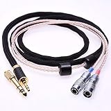 GAGACOCC Black Sleeve 16 Cores 5N Pcocc Silver Plated HiFi Cable for Mr Speakers Ether Alpha Dog Prime Headphone Upgrade Cable Extension Cord (1.2meter (4feet), Hybrid)