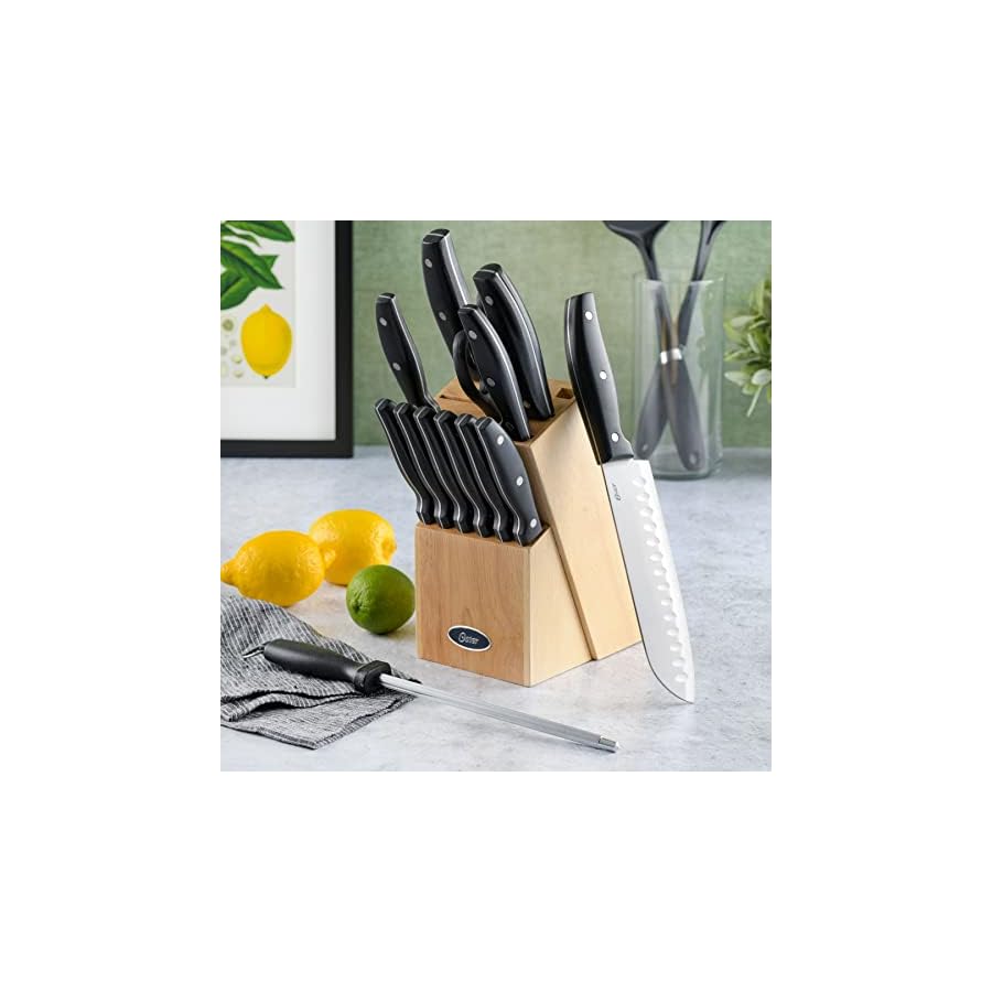 Oster-Granger-14-Piece-Stainless-Steel-Cutlery-Set-WWood-Block Oster Granger 14 Piece Stainless Steel Cutlery Set W/Wood Block