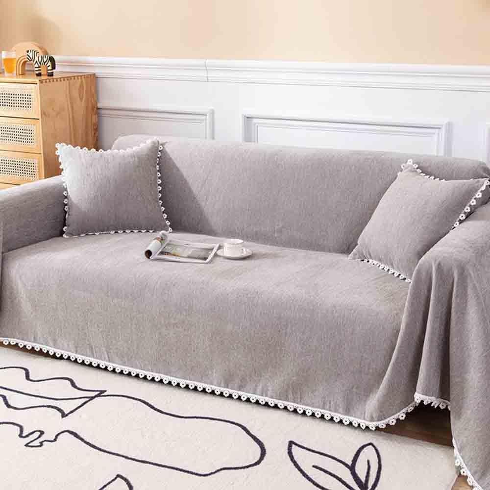 Jeté de meuble élégant et housse de canapé en forme de L 180 x 220 cm haut de gamme