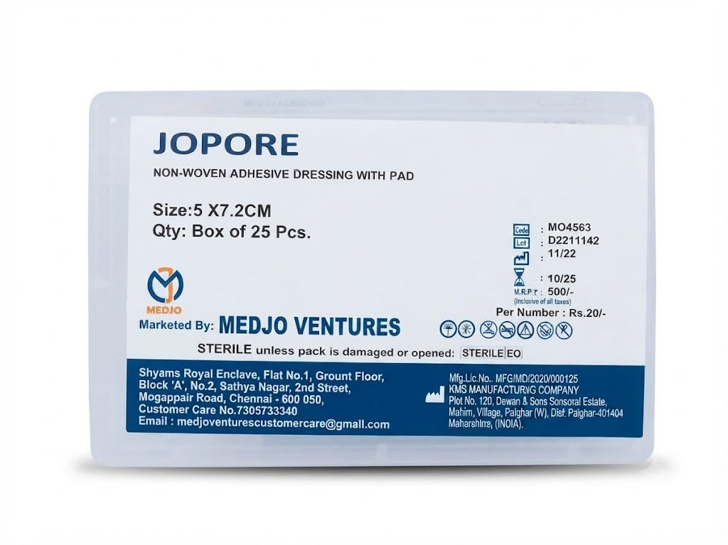 JOPORE NON WOVEN ADHESIVE DRESSING WITH PAD SIZE : 5 X 7.2CM ( PACK OF 15) — Amazon image 3