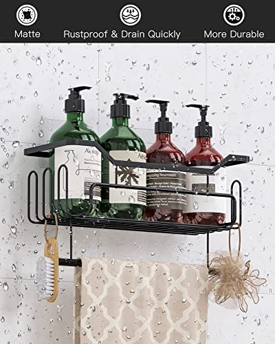 Uamector Shower Caddy Shelves Bathroom Organizer, 2 Pack Adhesive Rustproof Stainless Steel Black Shower Shelf For Inside Shower, No Drilling Wall Mount Shower Organizer Storage For Kitchen #TOP2