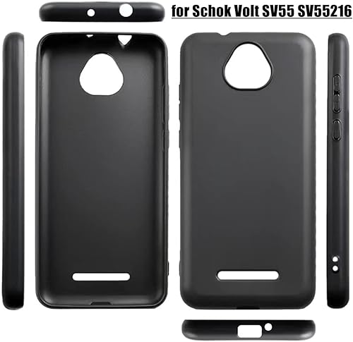 Miniatura 2 de VIESUP Funda para SCHOK Volt SV55 - Funda de silicona flexible TPU negra [absorción de impactos] [resistente a los arañazos] [fácil de sostener]